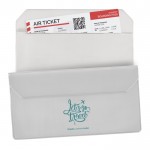 Portadocumentos ideal para llevar la documentación para viajar color blanco vista con logo impreso