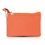 Monedero de poliéster en colores con llavero y cremallera color naranja