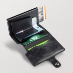Cartera de cuero sintético con tarjetero automático con RFID color negro