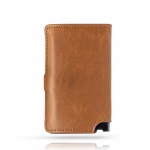 Cartera de cuero sintético con tarjetero automático con RFID color marrón vista detalle 2