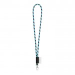 Lanyards impresos de forma tubular color azul claro