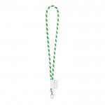 Lanyard colores claros y diseño a rayas color verde