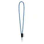 Lanyards cilíndricos con complementos color azul