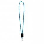 Lanyards cilíndricos con complementos color azul claro