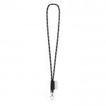 Lanyard cilíndrico de color oscuro blanco