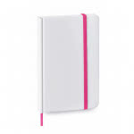 Libreta pequeña blanca A6 personalizable color fucsia