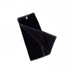 Toalla de algodón absorbente con mosquetón de transporte 40x50cm color negro primera vista