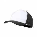 Gorra poliéster con frontal blanco color negro