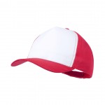 Gorra poliéster con frontal blanco color rojo