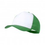 Gorra poliéster con frontal blanco color verde