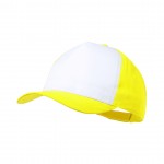 Gorra poliéster con frontal blanco color amarillo