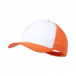 Gorra poliéster con frontal blanco color naranja