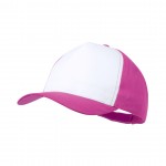 Gorra poliéster con frontal blanco color fucsia