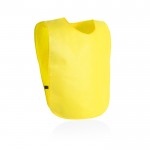 Peto de non-woven con laterales de elástico para adultos color amarillo vista con logo