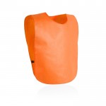 Peto de non-woven con laterales de elástico para adultos color naranja vista con logo