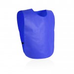 Peto de non-woven con laterales de elástico para adultos color azul vista con logo