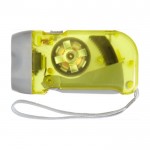 Linterna de plástico dinamo con 2 luces LED y pilas incluidas color amarillo primera vista
