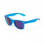 Gafas de sol con diseño en colores translúcidos y lentes espejados color azul primera vista
