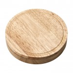 Set para cortar quesos con tabla de madera en estuche circular color marrón primera vista