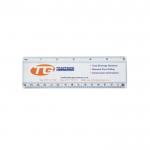 Regla infantil transparente con una cara personalizable 30cm color transparente vista con logo impreso