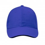 Gorra de algodón peinado de 6 paneles con detalle en la visera tercera vista