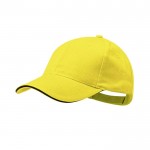 Gorra de algodón peinado de 6 paneles con detalle en la visera color amarillo primera vista