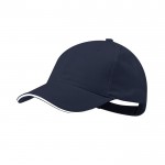 Gorra de algodón peinado de 6 paneles con detalle en la visera color azul marino primera vista