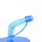 Vaso de PP con pajita flexible de color azul tercera vista