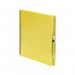 Libreta A4 con anillas y bolígrafo publicidad color amarillo