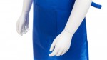 Set de delantal y gorro de cocina de non-woven para niños color azul cuarta vista