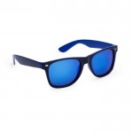 Gafas de sol con montura bicolor y lentes efecto espejo a juego color azul primera vista