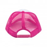 Gorra de poliéster estilo trucker de 5 paneles con cierre ajustable sexta vista
