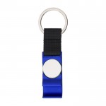 Llavero de metal abrebotellas con moneda para el carro de la compra color azul segunda vista