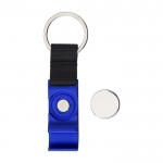 Llavero de metal abrebotellas con moneda para el carro de la compra color azul tercera vista