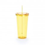 Vasos con pajita personalizados en color de color amarillo