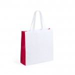 Bolsa tnt blanca con laterales en color color rojo