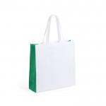 Bolsa tnt blanca con laterales en color color verde