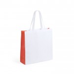 Bolsa tnt blanca con laterales en color color naranja