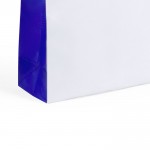 Bolsa tnt blanca con laterales en color color azul segunda vista