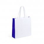 Bolsa tnt blanca con laterales en color color azul