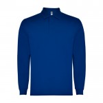 Polo de poliéster y algodón de manga larga 220 g/m2 Roly Direct Carpe color azul real segunda vista