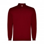 Polo de poliéster y algodón de manga larga 220 g/m2 Roly Direct Carpe color granate segunda vista