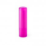 Bálsamo labial con SPF15 en estuche de colores translucidos color fucsia primera vista