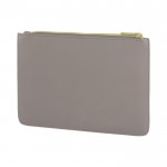 Neceser de cuero sintético en colores clásicos con tirador dorado color gris