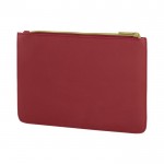 Neceser de cuero sintético en colores clásicos con tirador dorado color rojo