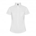 Camisa laboral para horeca de manga corta de poliéster 130 g/m2 Roly Sofia color blanco segunda vista