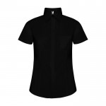 Camisa laboral para horeca de manga corta de poliéster 130 g/m2 Roly Sofia color negro segunda vista