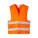 Chaleco alta visibilidad con cintas reflectantes y cierre de velcro Roly Sirio color naranja fluorescente segunda vista