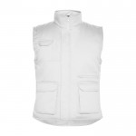 Chaleco de trabajo de poliéster y algodón con cuello 200 g/m2 Roly Almanzor color blanco segunda vista