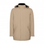 Parka de poliéster reciclado impermeable 400 g/m2 Roly Direct America color arena segunda vista